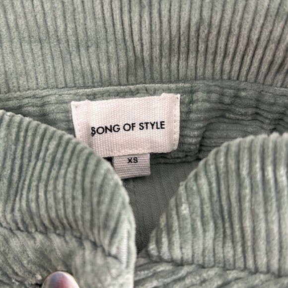 Revolve Song of Style Patricia Pants High Waisted Tapered Corduroy Green S - Picture 6 of 7